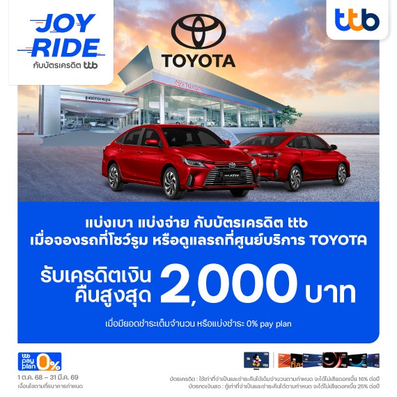 JOY RIDE กับบัตรเครดิต TTB